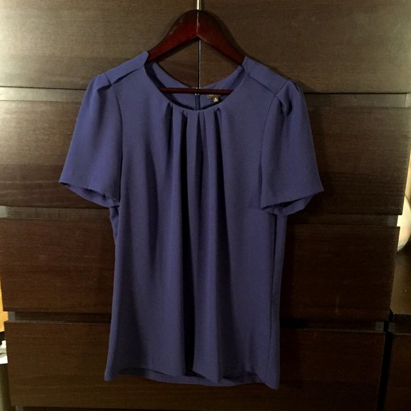 Aritzia Babaton Short-Sleeved Blouse - Navy Blue - Picture 1 of 5